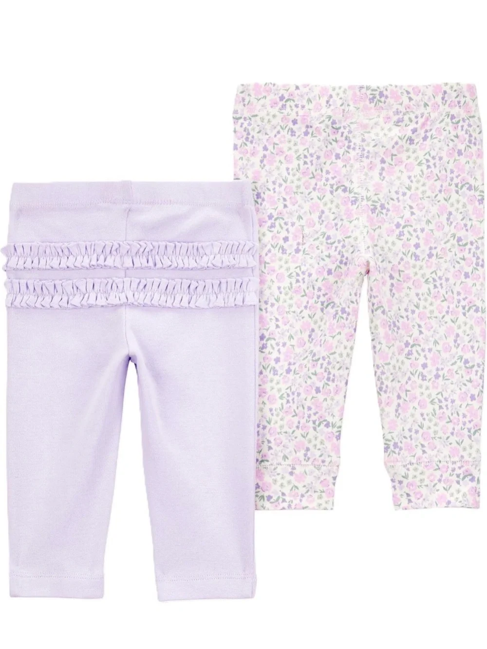 Carters Baby Girls' Lavender Floral & Solid Legging Set - 12M